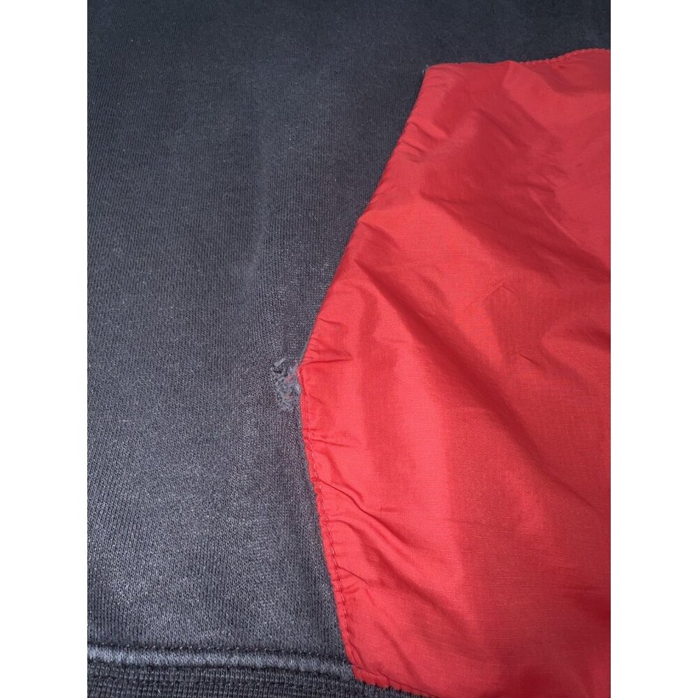 Vintage Nike Hoodie Mens Large Black Red Full Zip Fleece‎ Sweatshirt Thumbholes - Picture 9 of 11